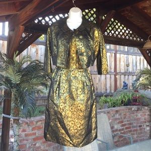 True Vintage Metallic 2 Piece Dress Set.